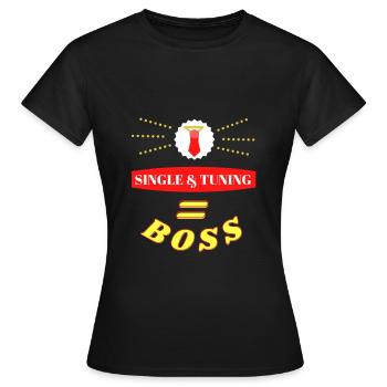 Single & Tuning = Chef - T-shirt Femme - noir - Devant - AI Model Female 172 dark (172cm)