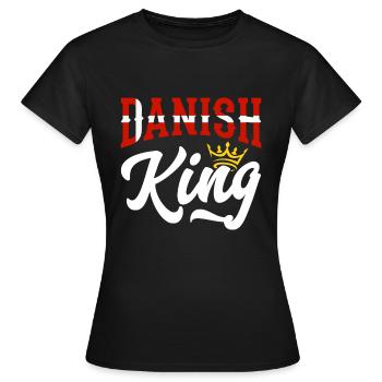 Danish King Denmark Danish Denmark Flag - Women's T-Shirt - black - Front - AI Model Female 172 dark (172cm)