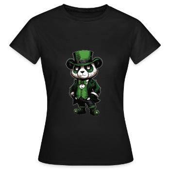 Motif de la Saint-Patrick, PANDA - T-shirt Femme - noir - Devant - AI Model Female 172 dark (172cm)