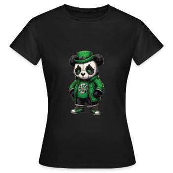 Motif de la Saint-Patrick, PANDA - T-shirt Femme - noir - Devant - AI Model Female 172 dark (172cm)