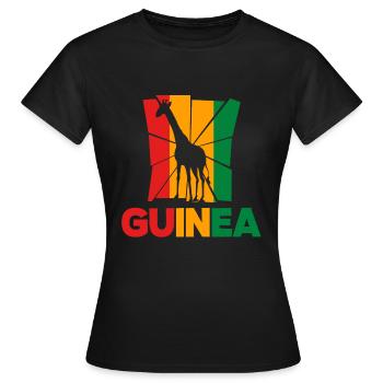 Guinée Guinée Drapeau Guinée Girafe Camélopard - T-shirt Femme - noir - Devant - AI Model Female 172 dark (172cm)