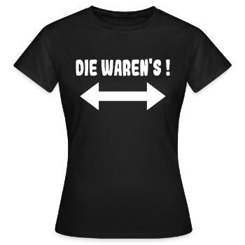 Die Warens Partnerlook Drillinge - Frauen T-Shirt - Schwarz - Vorne - AI Model Female 172 dark (172cm)