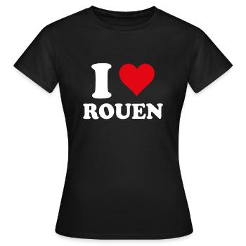 I Love Rouen Gift Tourism - Women's T-Shirt - black - Front - AI Model Female 172 dark (172cm)