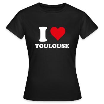 I Love Toulouse Cadeau Tourisme - T-shirt Femme - noir - Devant - AI Model Female 172 dark (172cm)