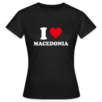 Ich liebe Mazedonien Herz Mazedonisches Geschenk - Frauen T-Shirt - Schwarz - Vorne - AI Model Female 172 dark (172cm)