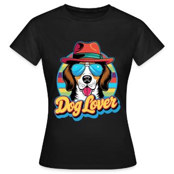 Dog Lover Retro Design - Women's T-Shirt - black - Front - AI Model Female 172 dark (172cm)