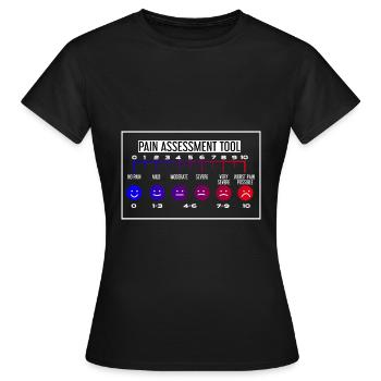Échelle de douleur infirmière - T-shirt Femme - noir - Devant - AI Model Female 172 dark (172cm)