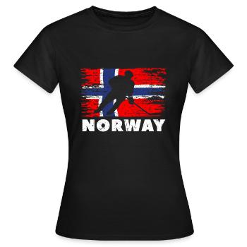 Norvège sports sports d'hiver - T-shirt Femme - noir - Devant - AI Model Female 172 dark (172cm)