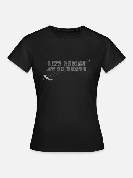 Kitesurfen Kitesurfer - Frauen T-Shirt - Schwarz