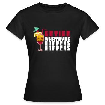 Cocktail de relaxation pension - T-shirt Femme - noir - Devant - AI Model Female 172 dark (172cm)