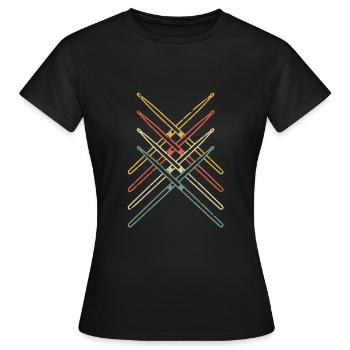 Drumsticks - Frauen T-Shirt - Schwarz - Vorne - AI Model Female 172 dark (172cm)