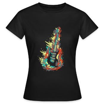 Guitar Rock'n'Roll - Women's T-Shirt - black - Front - AI Model Female 172 dark (172cm)
