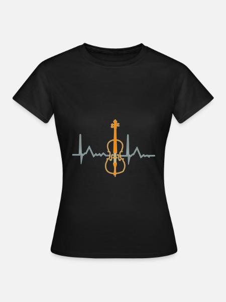 Cello Herzschlag - Frauen T-Shirt - Schwarz