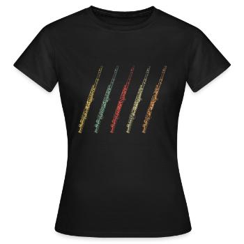 Querflöte - Frauen T-Shirt - Schwarz - Vorne - AI Model Female 172 dark (172cm)