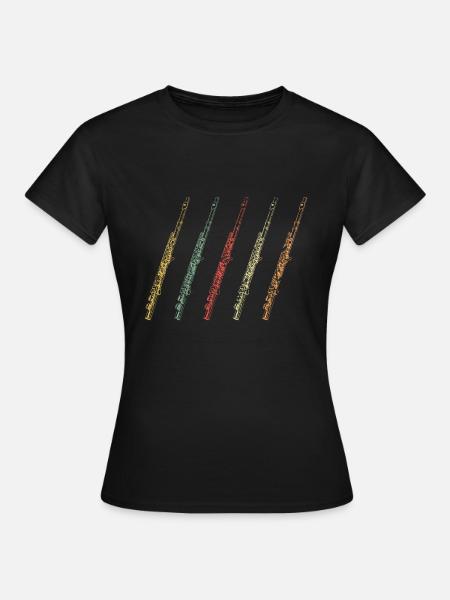 Querflöte - Frauen T-Shirt - Schwarz
