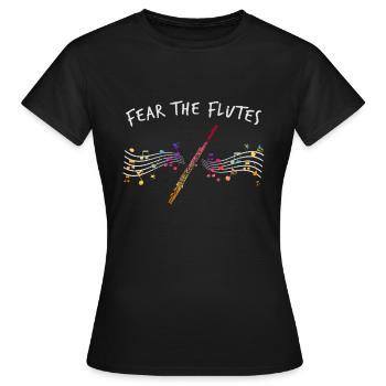 Morceau de musique de flûte - T-shirt Femme - noir - Devant - AI Model Female 172 dark (172cm)