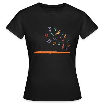 Flöte - Frauen T-Shirt - Schwarz - Vorne - AI Model Female 172 dark (172cm)