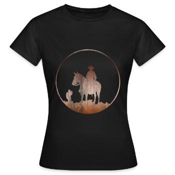 Cow-boy - T-shirt Femme - noir - Devant - AI Model Female 172 dark (172cm)