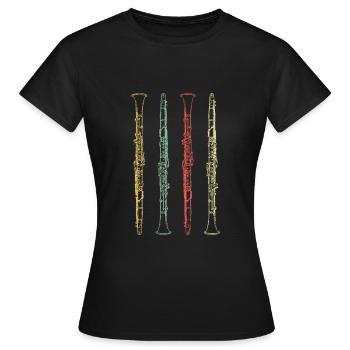 Clarinet wind instrument - Women's T-Shirt - black - Front - AI Model Female 172 dark (172cm)