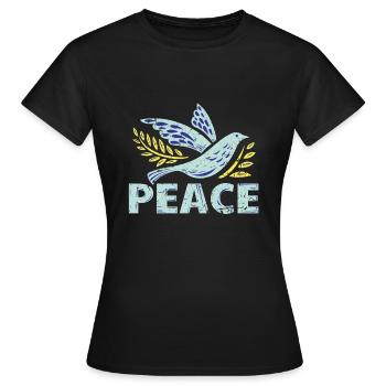 Symbole de la paix - T-shirt Femme - noir - Devant - AI Model Female 172 dark (172cm)