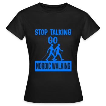 Nordic Walking chat - Women's T-Shirt - black - Front - AI Model Female 172 dark (172cm)