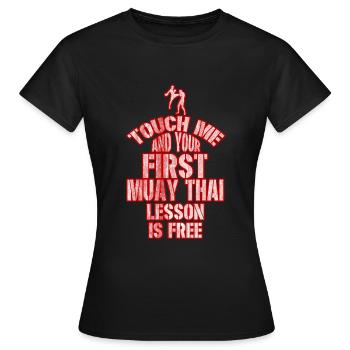 Muay Thai lessons - Women's T-Shirt - black - Front - AI Model Female 172 dark (172cm)