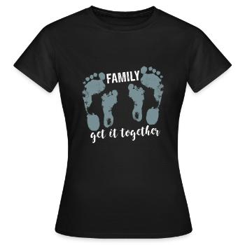 family - Women's T-Shirt - black - Front - AI Model Female 172 dark (172cm)