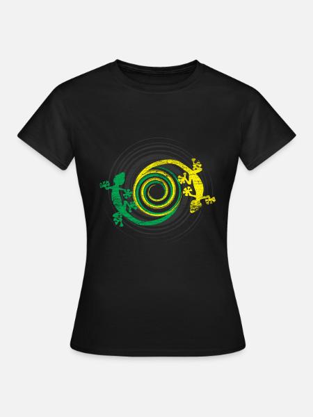 Gecko Kriechtiere - Frauen T-Shirt - Schwarz