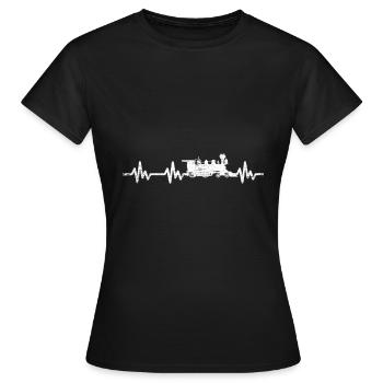 Model train heartbeat - Women's T-Shirt - black - Front - AI Model Female 172 dark (172cm)