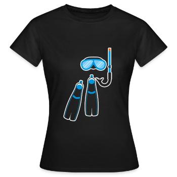 Schnorcheln Equipment - Frauen T-Shirt - Schwarz - Vorne - AI Model Female 172 dark (172cm)
