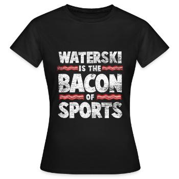 Bacon ski nautique - T-shirt Femme - noir - Devant - AI Model Female 172 dark (172cm)