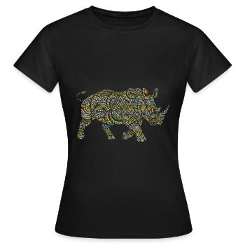 Nashorn Kultur - Frauen T-Shirt - Schwarz - Vorne - AI Model Female 172 dark (172cm)