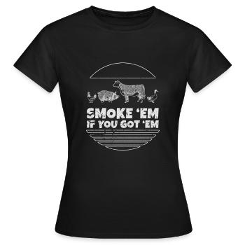 Griller la viande - T-shirt Femme - noir - Devant - AI Model Female 172 dark (172cm)