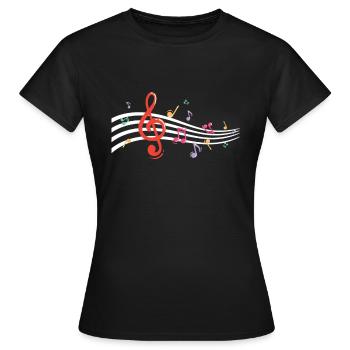 Mélodie musicale - T-shirt Femme - noir - Devant - AI Model Female 172 dark (172cm)