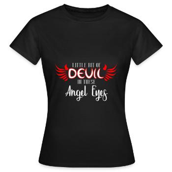 Teufel Engel - Frauen T-Shirt - Schwarz - Vorne - AI Model Female 172 dark (172cm)