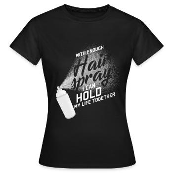 Friseur Haarspray - Frauen T-Shirt - Schwarz - Vorne - AI Model Female 172 dark (172cm)