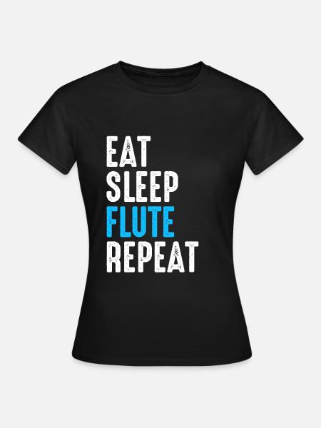 Flöte - Frauen T-Shirt - Schwarz