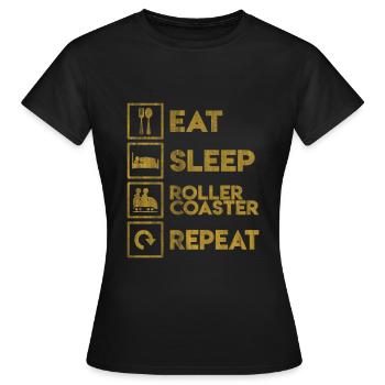 Achterbahn Freizeit - Frauen T-Shirt - Schwarz - Vorne - AI Model Female 172 dark (172cm)