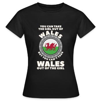 Wales - Women's T-Shirt - black - Front - AI Model Female 172 dark (172cm)