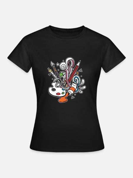 Künstler Farbpalette - Frauen T-Shirt - Schwarz