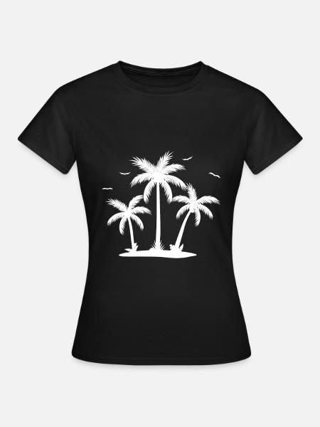 Palmen Tropen - Frauen T-Shirt - Schwarz