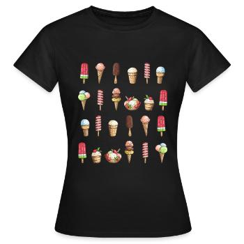 Glace glace - T-shirt Femme - noir - Devant - AI Model Female 172 dark (172cm)