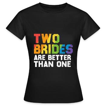 Braut LGBT Homo Ehe - Frauen T-Shirt - Schwarz - Vorne - AI Model Female 172 dark (172cm)