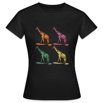 Giraffe giraffes - Women's T-Shirt - black - Front - AI Model Female 172 dark (172cm)