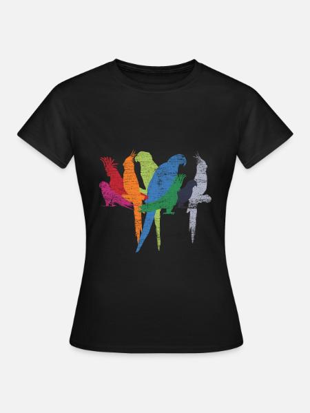 Papageie Vögel - Frauen T-Shirt - Schwarz