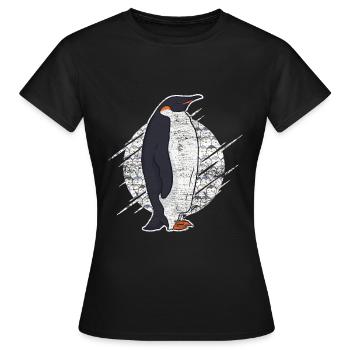 Pingouin empereur pingouin - T-shirt Femme - noir - Devant - AI Model Female 172 dark (172cm)