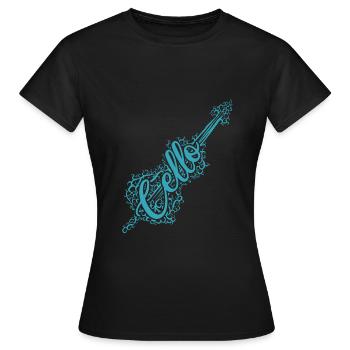 Cello orchestra - Women's T-Shirt - black - Front - AI Model Female 172 dark (172cm)