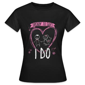 Heiraten Brautpaar - Frauen T-Shirt - Schwarz - Vorne - AI Model Female 172 dark (172cm)