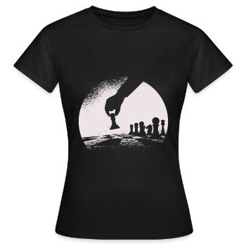 Échiquier - T-shirt Femme - noir - Devant - AI Model Female 172 dark (172cm)