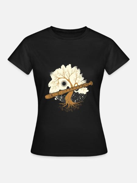 Flöte - Frauen T-Shirt - Schwarz